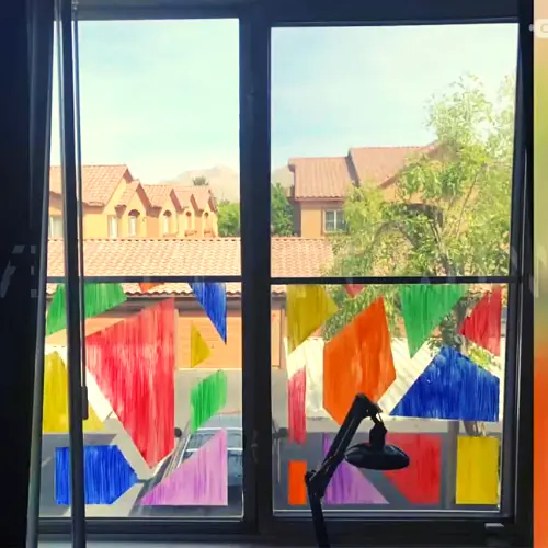 Acrylic paint on window