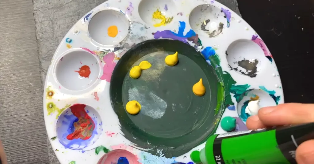 Platte for mixing different paint colors