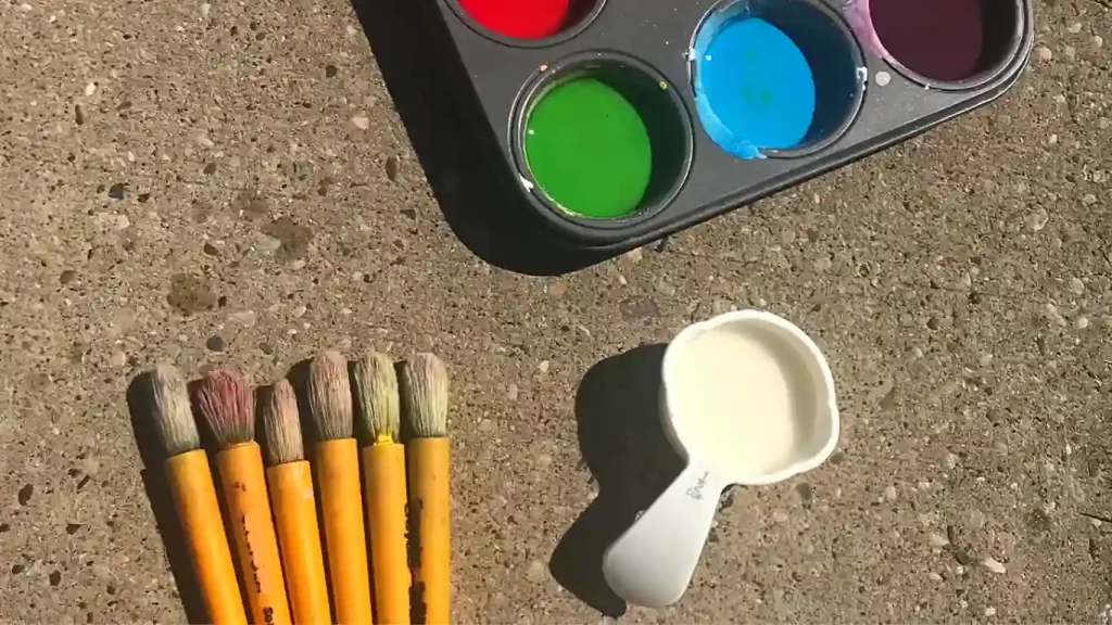 Tempera paint for sidewalk