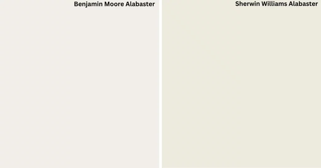 Benjamin Moore Alabaster Vs Sherwin Williams Alabaster color