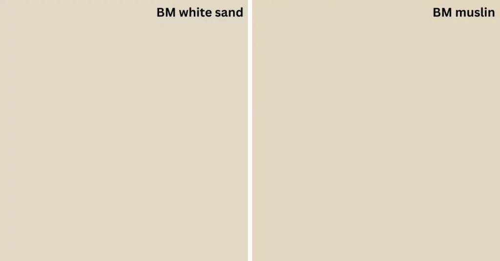 Benjamin Moore White Sand and Muslin Paint Colors
