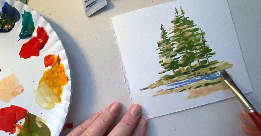 Drawing with acrylic gouache and traditional gouache