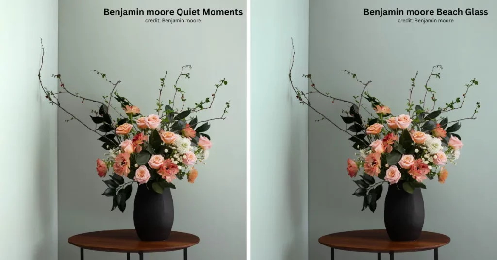 Differences between Benjamin Moore Quiet Moments vs Beach Glass