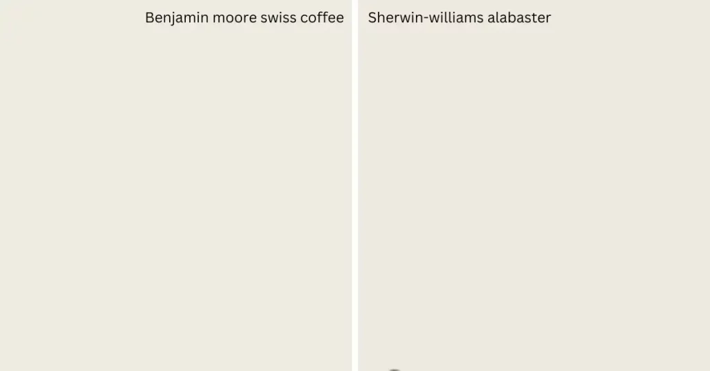 Benjamin Moore Swiss Coffee vs Sherwin Williams Alabaster Undertone