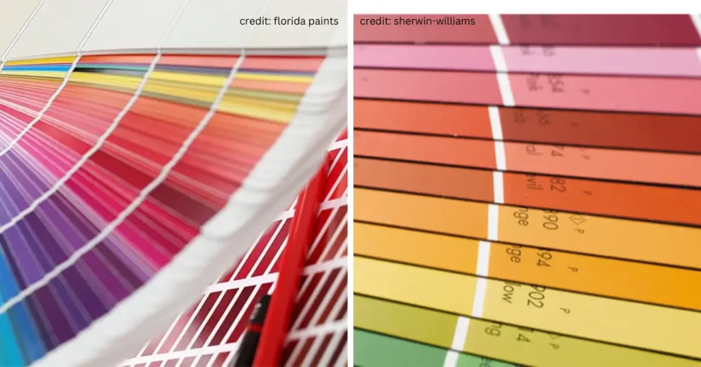 Florida Paints vs Sherwin Williams color swatches 
