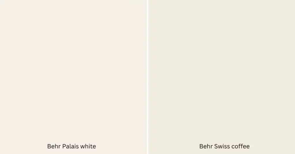 Behr Palais White vs Swiss Coffee