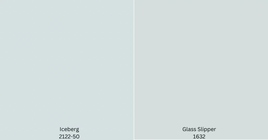 Benjamin Moore Iceberg Vs Glass Slipper undertones