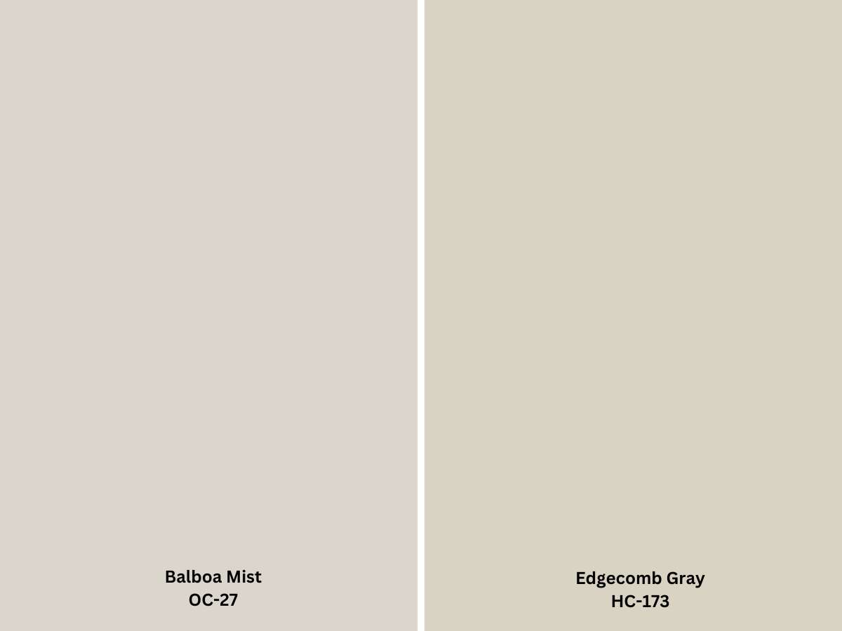 Balboa Mist Vs Edgecomb Gray 