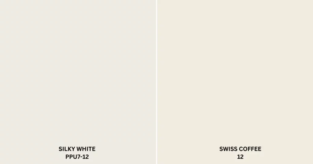 Behr Silky White vs Swiss Coffee undertones