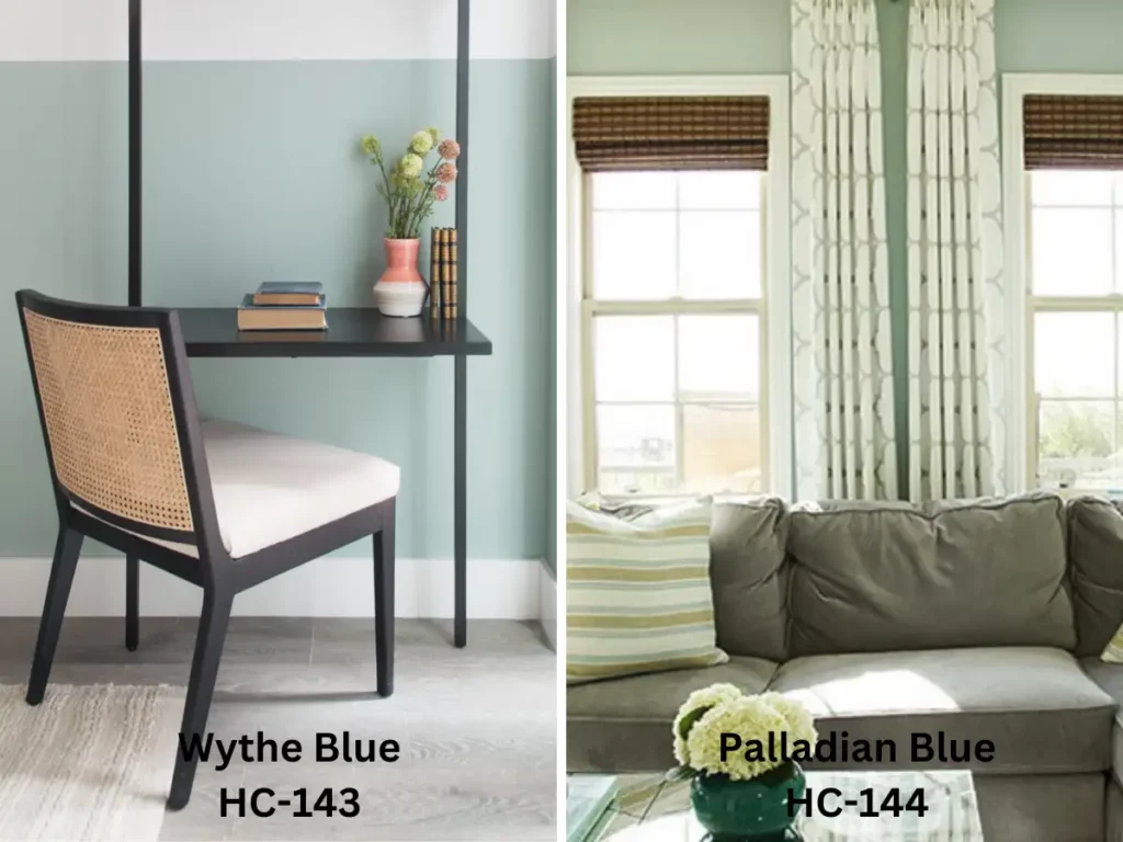 Benjamin Moore Wythe Blue vs Palladian Blue use