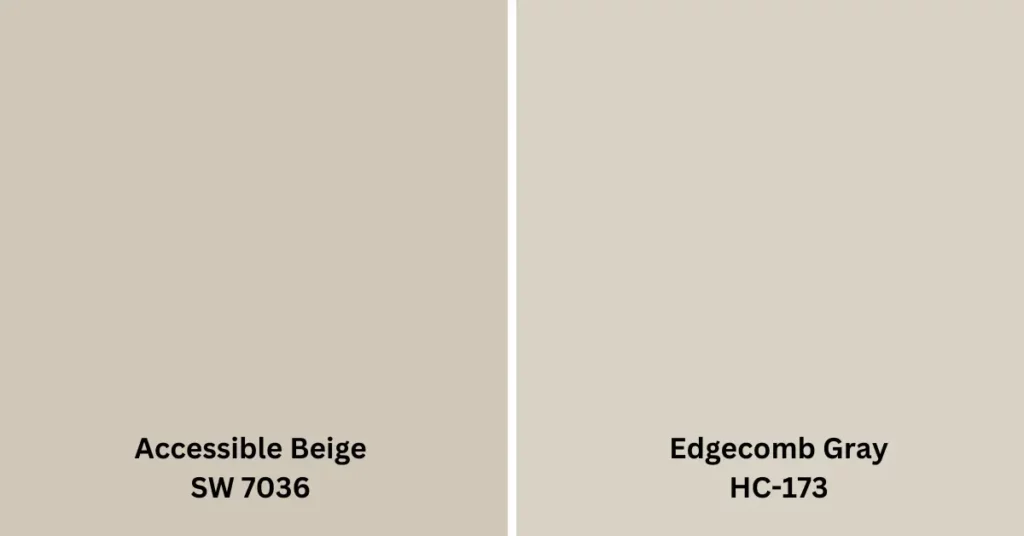 Accessible Beige vs Edgecomb Gray undertones