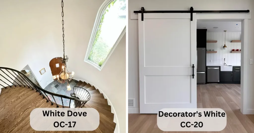 Comparison of White Dove vs Decorators White