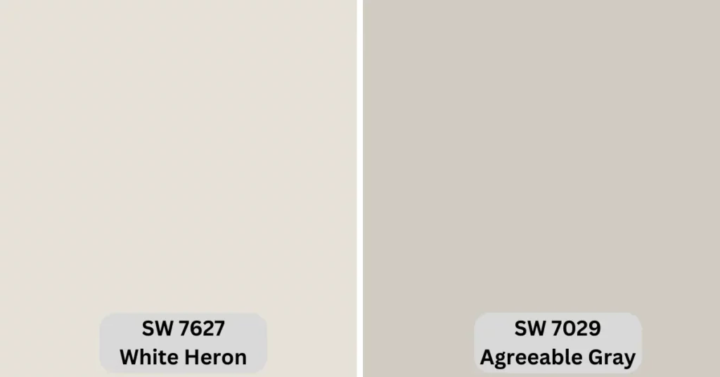 SW White Heron vs Agreeable Gray undertones