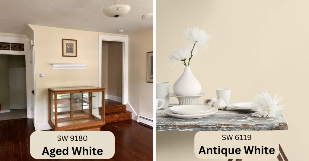 Aged White vs Antique White on the walls