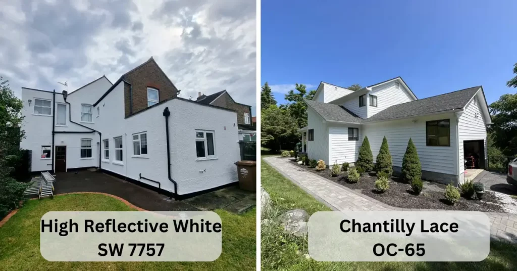 High Reflective White vs Chantilly Lace on exterior walls
