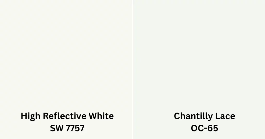 High Reflective White vs Chantilly Lace undertone