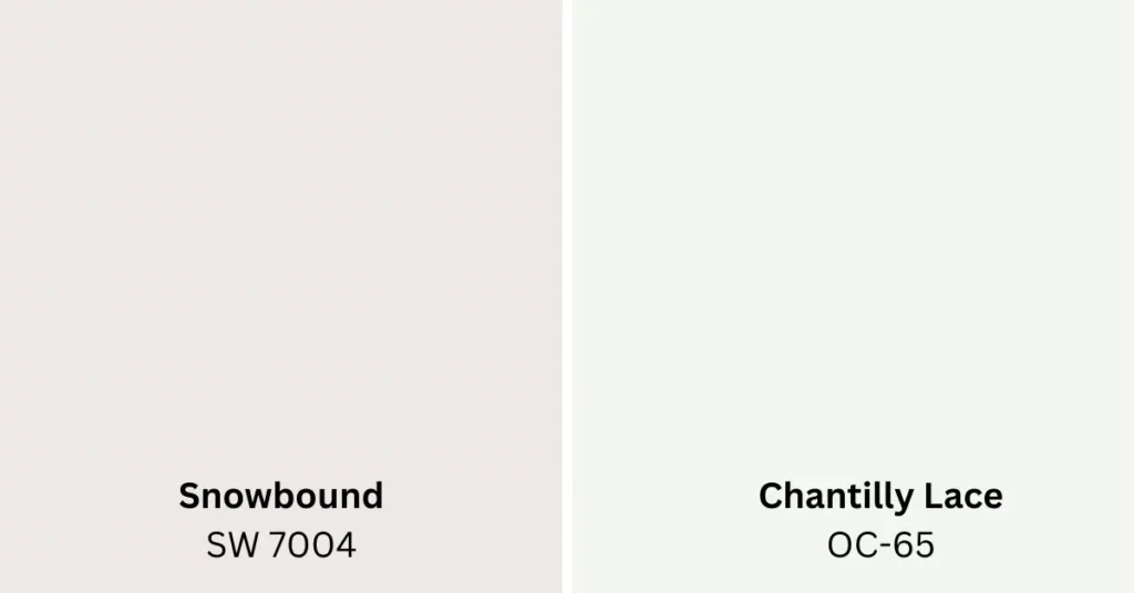 Snowbound vs Chantilly lace undertones.