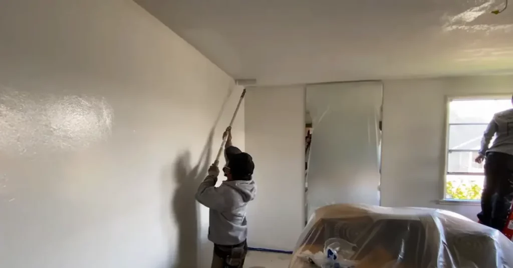 Painting a Bedroom with Kelly Moore Paints Swiss Coffee