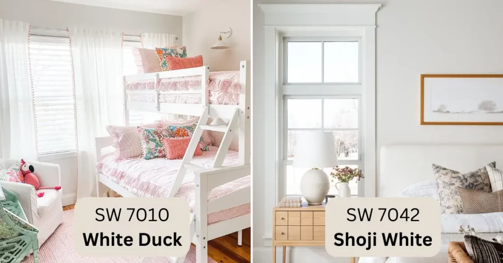 White Duck Vs Shoji White Application In Interior Design.